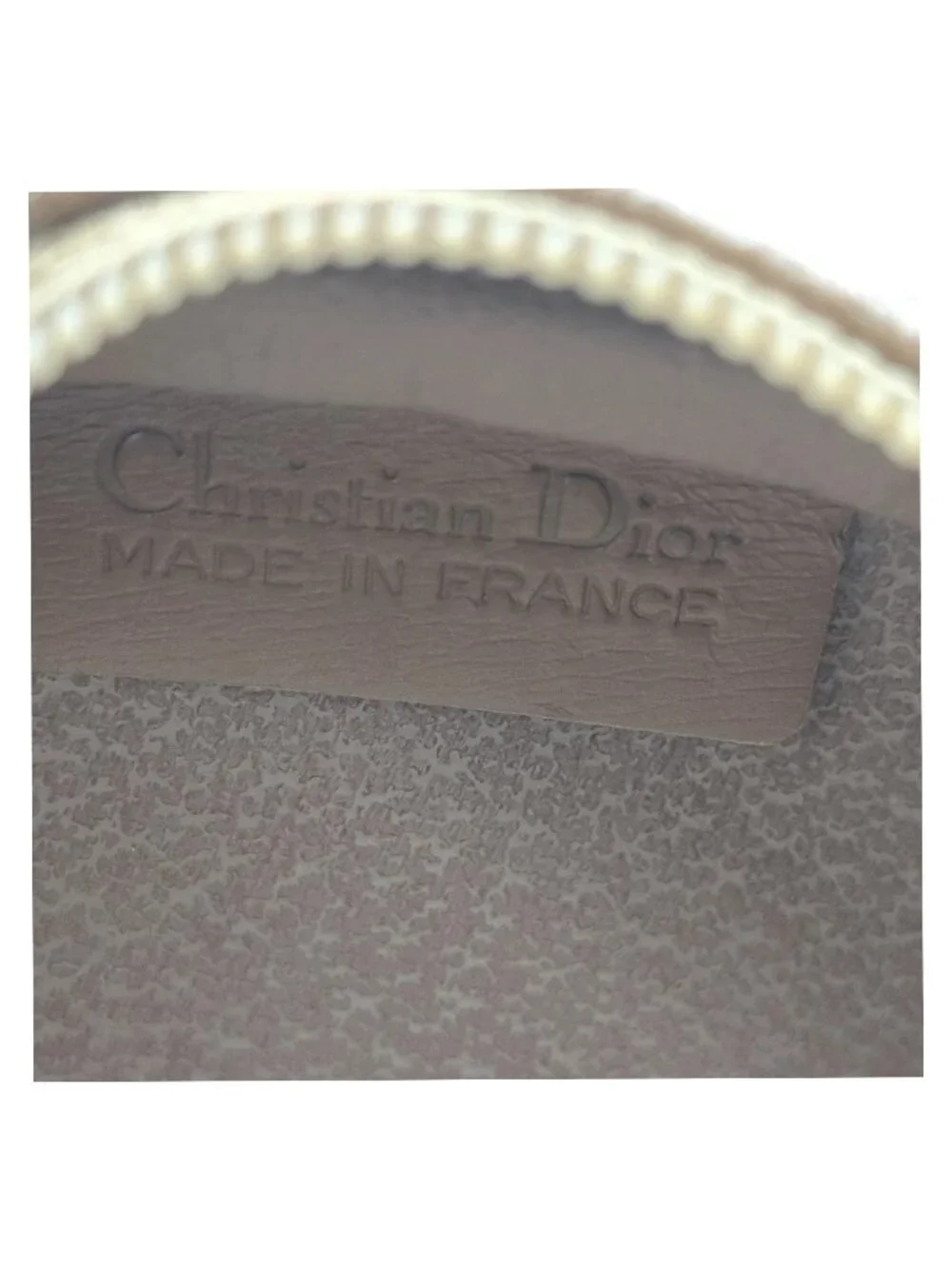 Authentic Christian Dior Trotter Canvas Cosmetic Pouch Beige Zip Makeup Case Vin